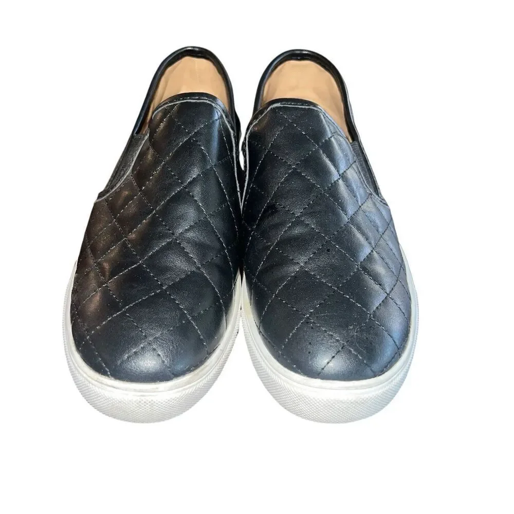 Mountain Sole Women's Slip On Black Sneaker Cushioned Comfort Quilted Size 7.5